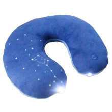 Customizable Battery Operated Vibration LED U Shape Neck Protection Rest Pillow Electric Neck Massager for Travel and Reading